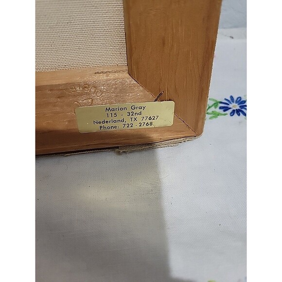 Vintage Original Oil Painting on canvas seascape by Marion Gray '77 Nederland Tx - Picture 9 of 12